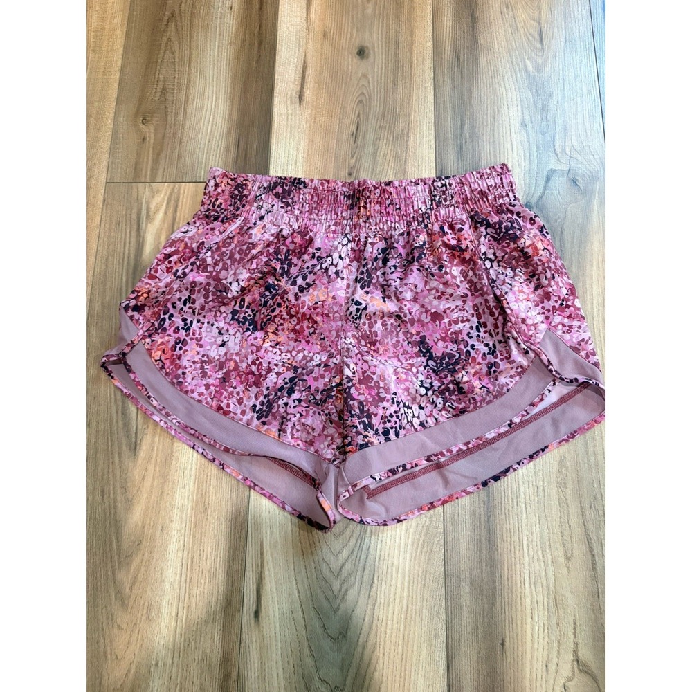 Athleta Running Yoga Shorts Women's XS 4" Inseam Pink Floral Mesh Liner